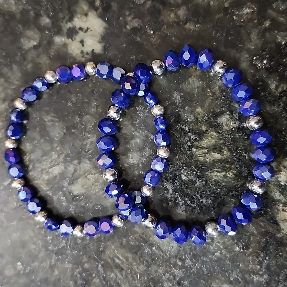Handmade Purple Beaded Bracelet Set